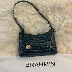 BRAHMIN NWT Anytime Mini Ivy Melbourne Genuine Leather, Rich Forest Green Color
